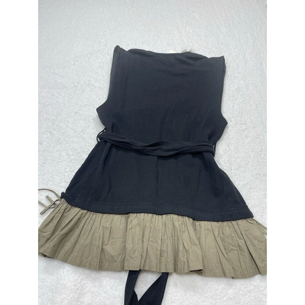 Anthropologie Daily Practice Mini Dress Twofer Black Sky Dive Casual Medium NWT